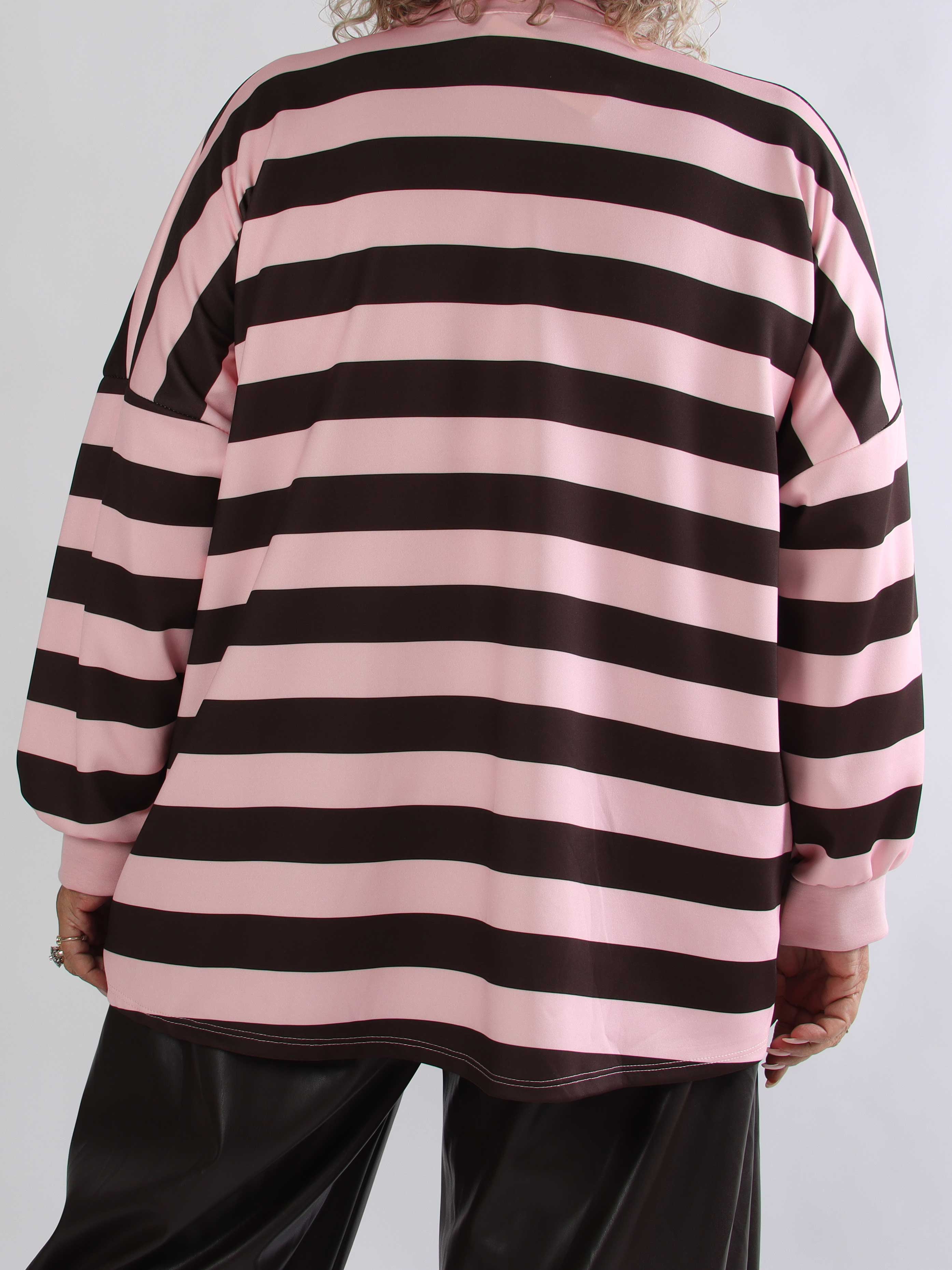 Cressida - Plus size stribet bluse med skjortekrave